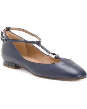 TJ Maxx Leather Minna Oloid Mary Jane Flats For - Blue