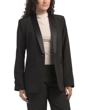 TJ Maxx Front Button Blazer, Polyester - Black
