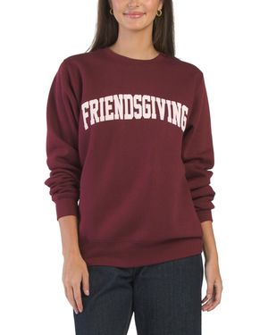 TJ Maxx Friendsgiving Sweatshirt For Cotton - Red