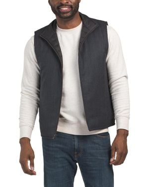 TJ Maxx Wool Blend Herringbone Full Zip Vest For Polyester/Wool - Blue