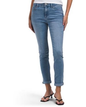 TJ Maxx High Rise Rolled Cuff Skinny Jeans For Spandex/Cotton/Polyester - Blue