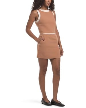 TJ Maxx Contrast Trim Top And Skirt Set For Polyester - Natural