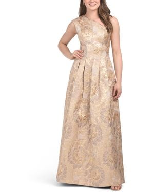 TJ Maxx One Shoulder Jacquard Gown For Polyester - Natural