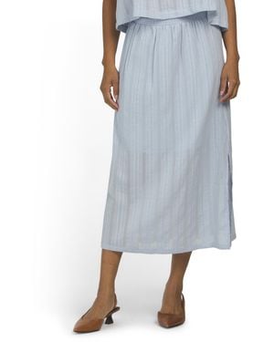 TJ Maxx Woven Jacquard Midi Skirt, Cotton - Blue
