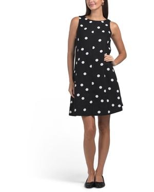 TJ Maxx Linen Blend Low U-Back Mini Dress For Polyester/Linen/Viscose - Black