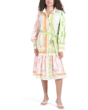 TJ Maxx Checkmate Midi Dress For Cotton/Polyester - Multicolor