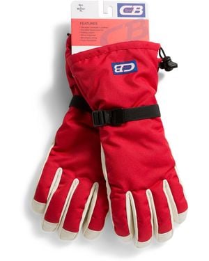 TJ Maxx Insulated Ski Gloves With Leather Palms For Nylon/Polyester/Leather - Red