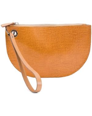 TJ Maxx Leather Half Moon Pochette Wristlet Pouch - White