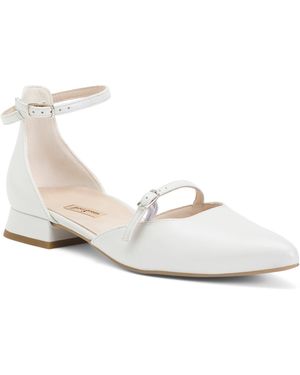 TJ Maxx Leather Vivien Ankle Wrap Pumps For - White