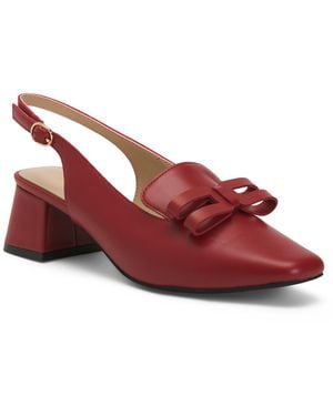 TJ Maxx Leather Cc Block Heels For Leather - Red