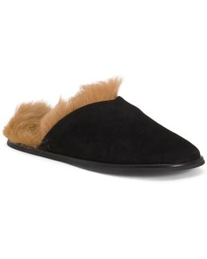 TJ Maxx Suede And Shearling Atik Mules For - Black