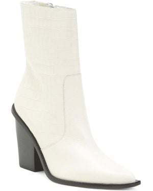 TJ Maxx Leather Camille Heeled Booties For - White
