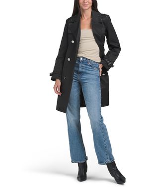 TJ Maxx Trench Coat With Studs, Cotton/Polyester - Blue