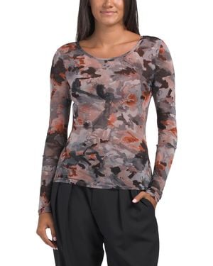 TJ Maxx Mesh Long Sleeve Top For Polyester - Multicolor