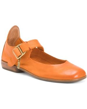 TJ Maxx Leather Zaine Flats For - Orange