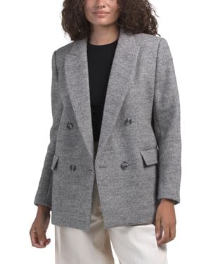 TJ Maxx Wool Blend Gris Jacket, Polyester/Wool/Viscose - Gray