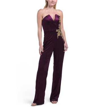 TJ Maxx Beck Velvet Jumpsuit For Spandex/Polyester - Purple