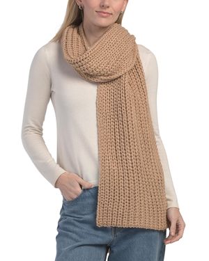 TJ Maxx Knit Scarf And Beanie Set, Acrylic/Wool - Natural