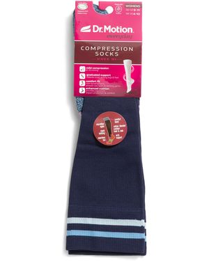 TJ Maxx Striped Cuff Compression Knee High Socks For Nylon/Spandex/Cotton - Blue