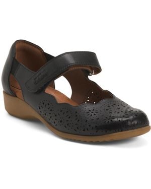 TJ Maxx Leather Rully Mary Jane Comfort Flats For - Black