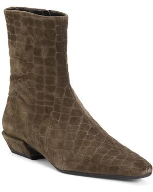TJ Maxx Suede Booties With Western Wrapped Heel For Leather/Suede - Brown