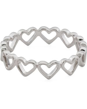 TJ Maxx Sterling Open Heart Eternity Ring - Metallic