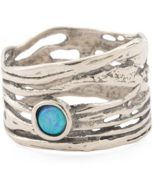 TJ Maxx Sterling Opal Multi Row Ring - Gray