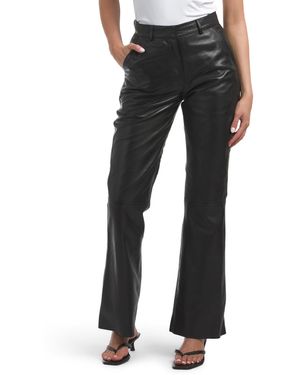 TJ Maxx Genuine Leather Pants For Nylon/Leather - Black