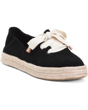 TJ Maxx Suede Carolina Lace Up Espadrille Sneakers For - Black
