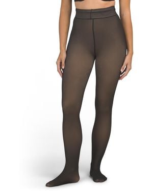 TJ Maxx 2Pk Fleece Lined Sheer Illusion Tights For Spandex/Polyester - Gray