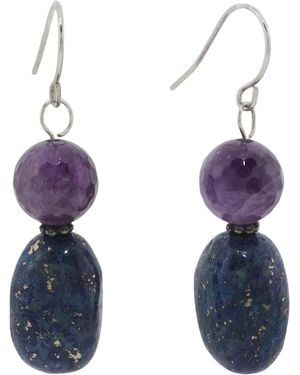 TJ Maxx Sterling Amethyst And Earrings - Blue