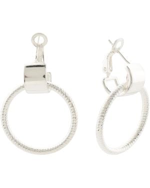 TJ Maxx Sterling Doorknocker Hoop Earrings - Natural