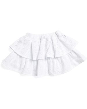 TJ Maxx Infant Girls Eyelet Tiered Ruffle Skirt, Cotton/Viscose - White