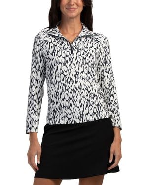 TJ Maxx Backspin Upf 50 Half Zip Jacket For Spandex/Polyester - White