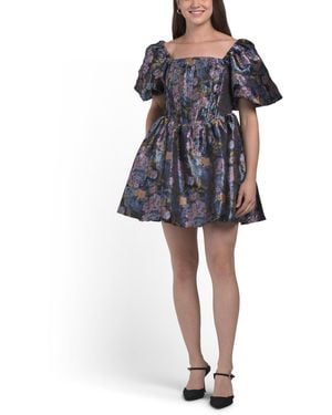 TJ Maxx Jacquard Mini Dress For Cotton/Polyester - Blue