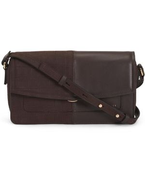 TJ Maxx Leather Albert Road Faux Crocodile Small Color Block Crossbody, Leather - Black