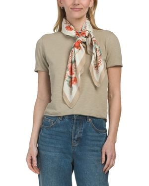 TJ Maxx Printed Square Scarf For Polyester - Blue