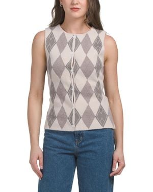 TJ Maxx Argyle Sweater Vest, Nylon/Polyester/Rayon - Blue