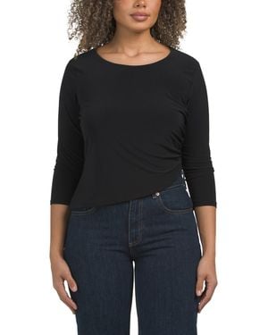 TJ Maxx Long Sleeve Knit Top For Spandex/Polyester - Black