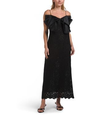 TJ Maxx Sleeveless Bow Lace Dress For Nylon/Spandex/Cotton - Black
