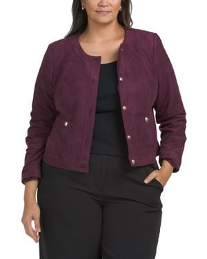 TJ Maxx Faux Suede Jacket, Polyester//Suede - Purple