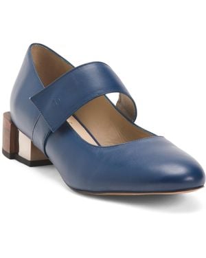 TJ Maxx Leather Fable Mary Jane Heels For - Blue