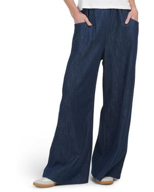 TJ Maxx Wide Leg Elastic Jeans For Cotton - Blue