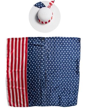 TJ Maxx 2Pc Stoned Kimono And Hat Set, Polyester - Blue