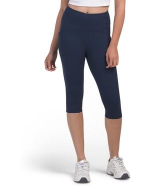 TJ Maxx Knee Capri Leggings With Side Pockets For Spandex/Polyester - Blue