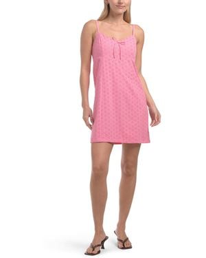 TJ Maxx Eyelet Mini Dress For Cotton/Viscose - Pink