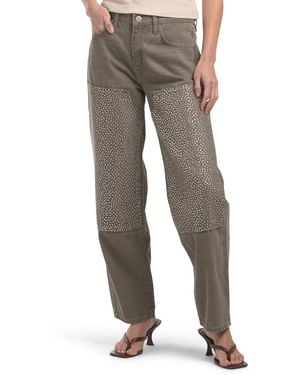 TJ Maxx Birkin Chap Mid Rise Straight Leg Jeans For Cotton - Gray