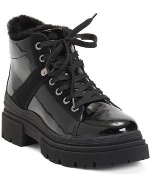TJ Maxx Waterproof Patent Leather River Booties For - Black