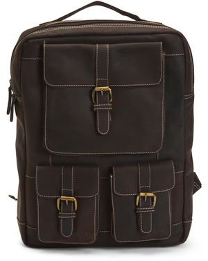 TJ Maxx Leather Hunter 3 Pocket Backpack For - Black