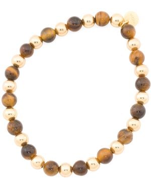 TJ Maxx 18Kt Plated Tiger's Eye Beaded Bracelet For - Metallic